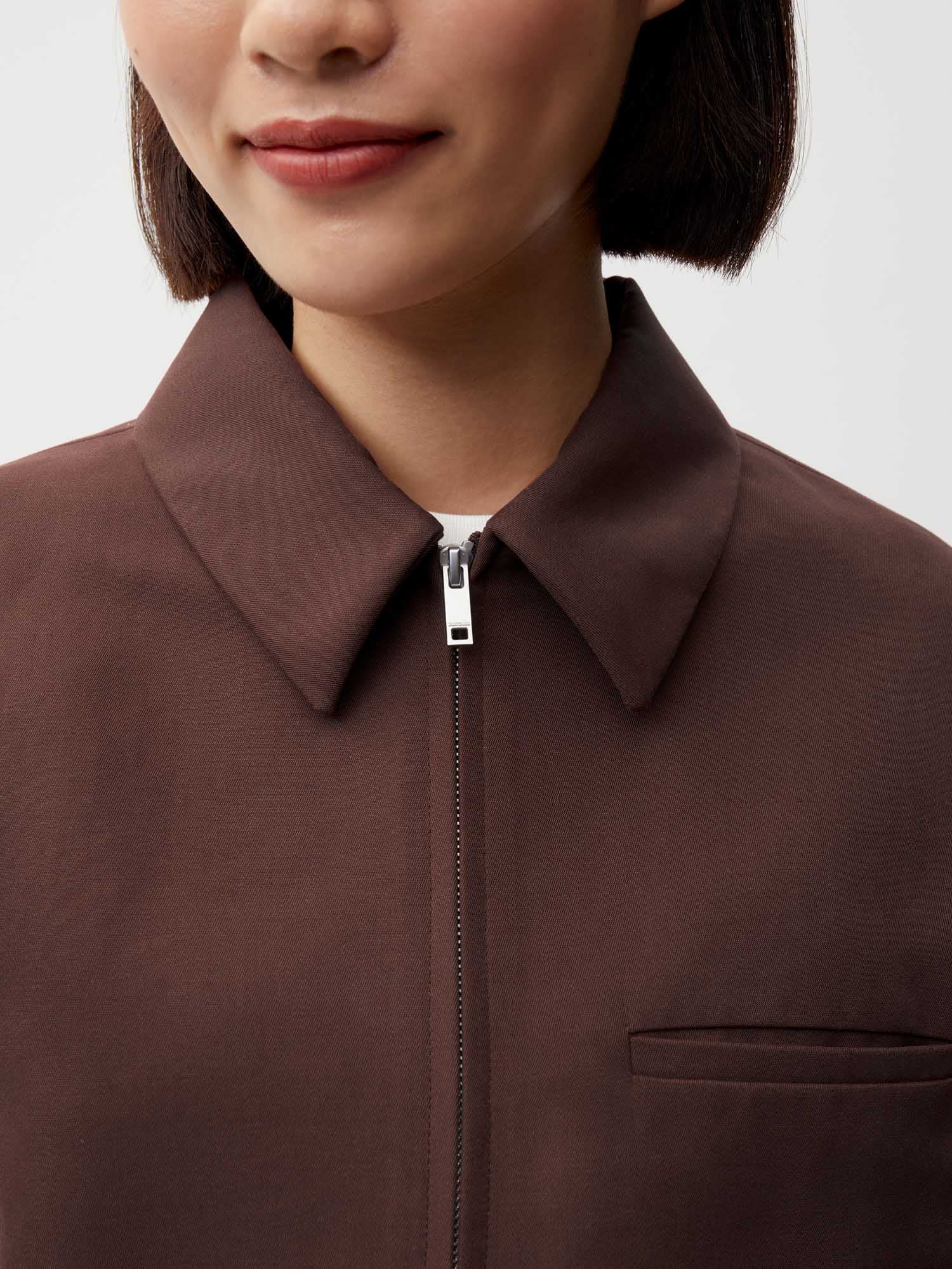 Heavyweight Cotton Harrington Jacket Chesnut Brown Female