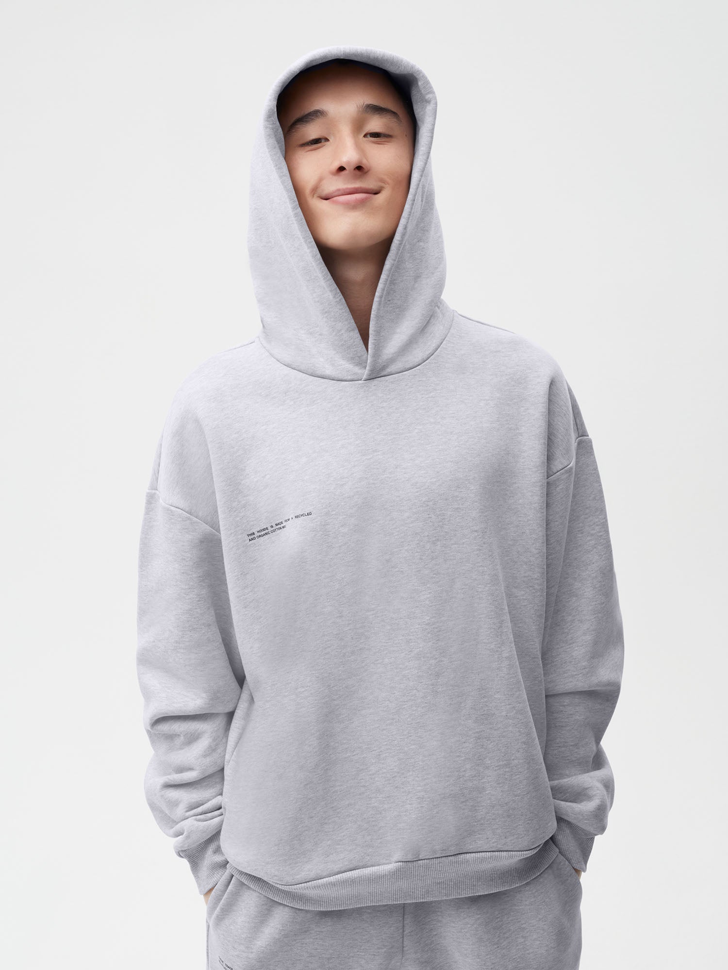 Heavyweight Recycled Cotton Hoodie Grey Marl