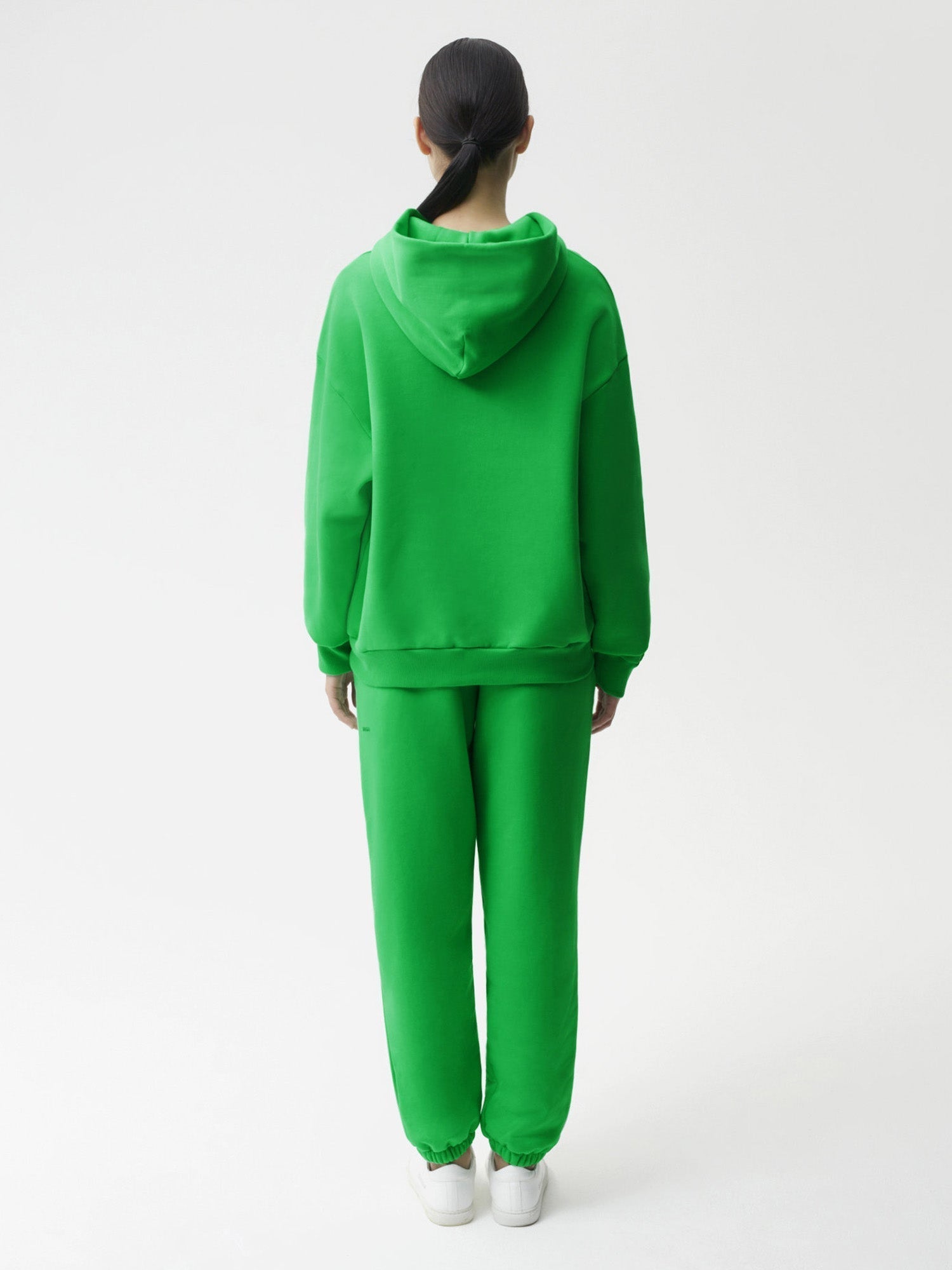 Heavyweight Recycled Cotton Trackpants Jade Green Female Model