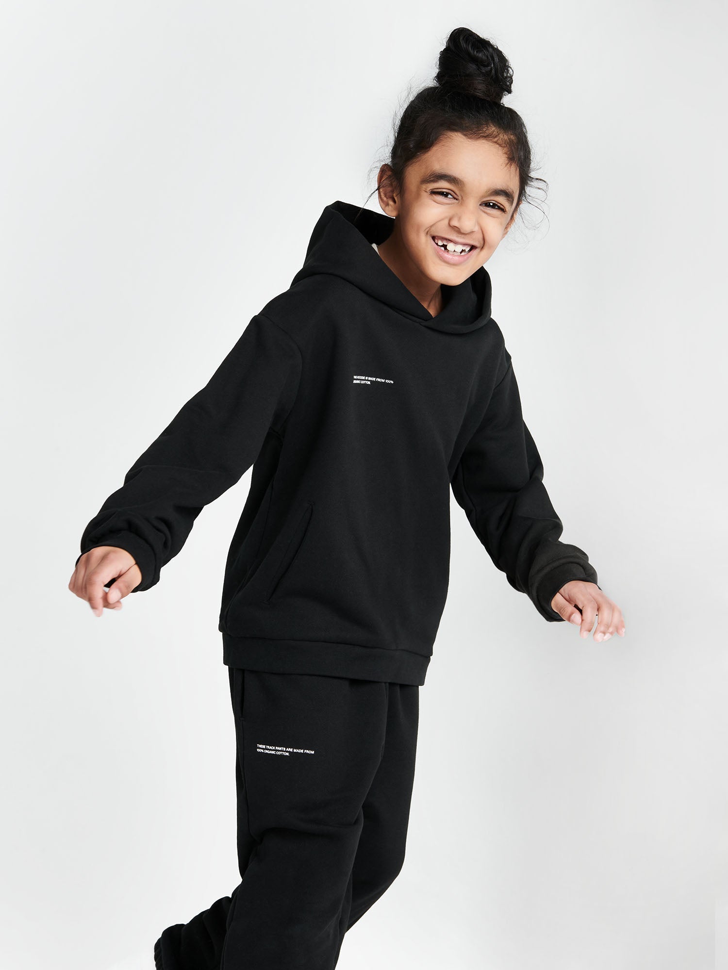 Kids Organic Cotton Hoodie Black Model