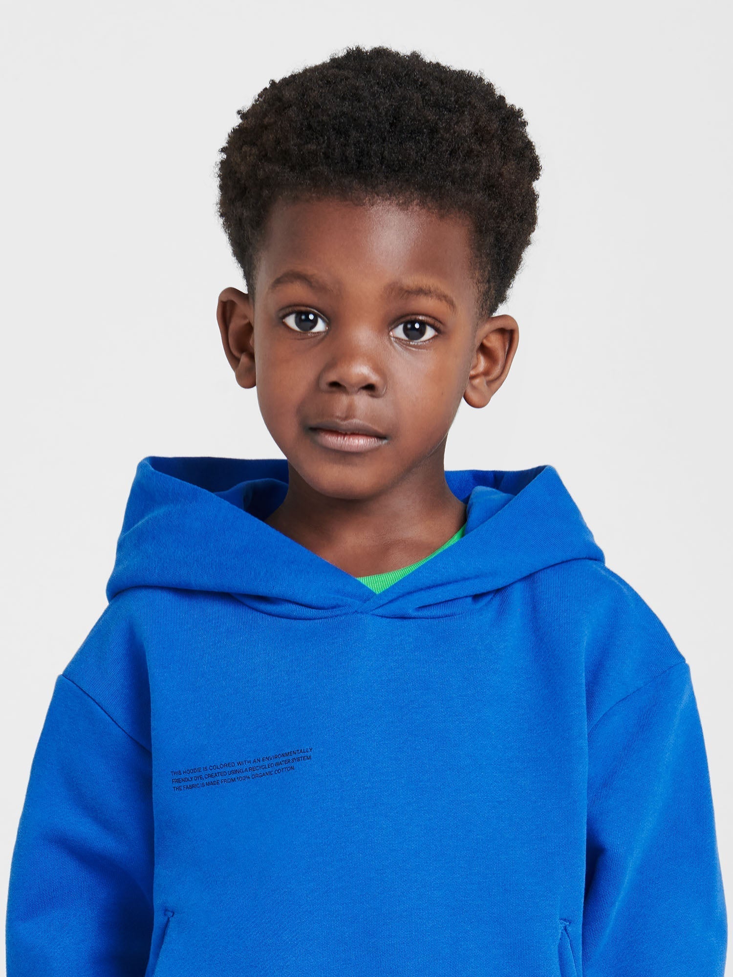 Kids Organic Cotton Hoodie Cobalt Blue Model