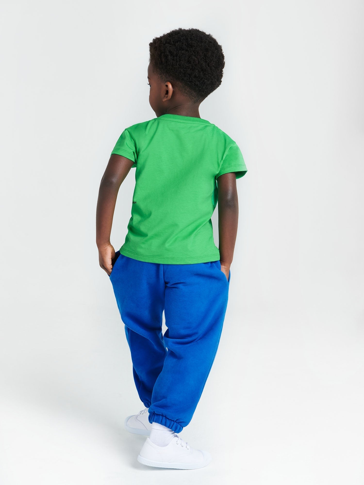 Kids Organic Cotton Trackpants Cobalt Blue Model