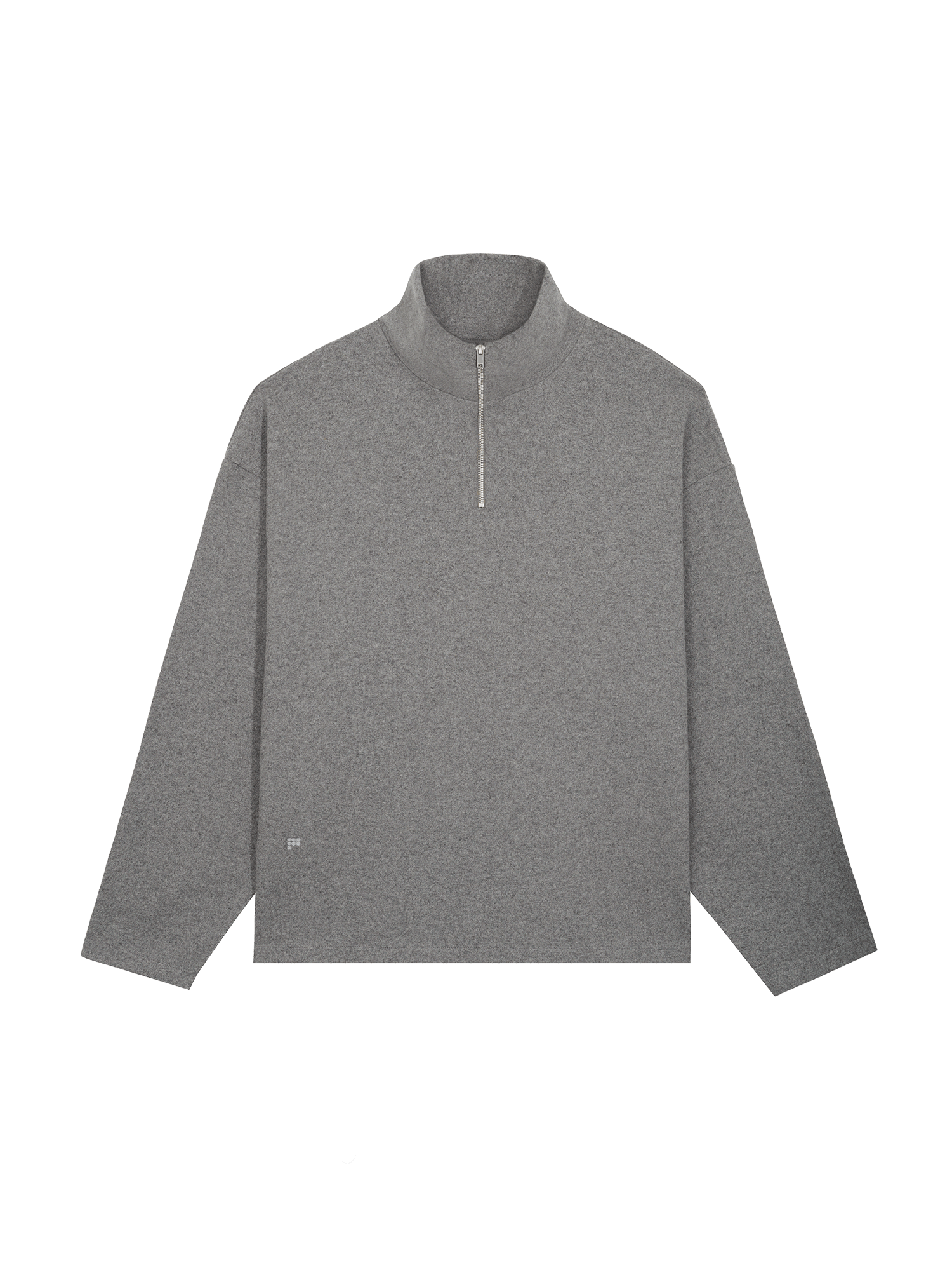 Men s Grey Recycled Wool Jersey Half PANGAIA