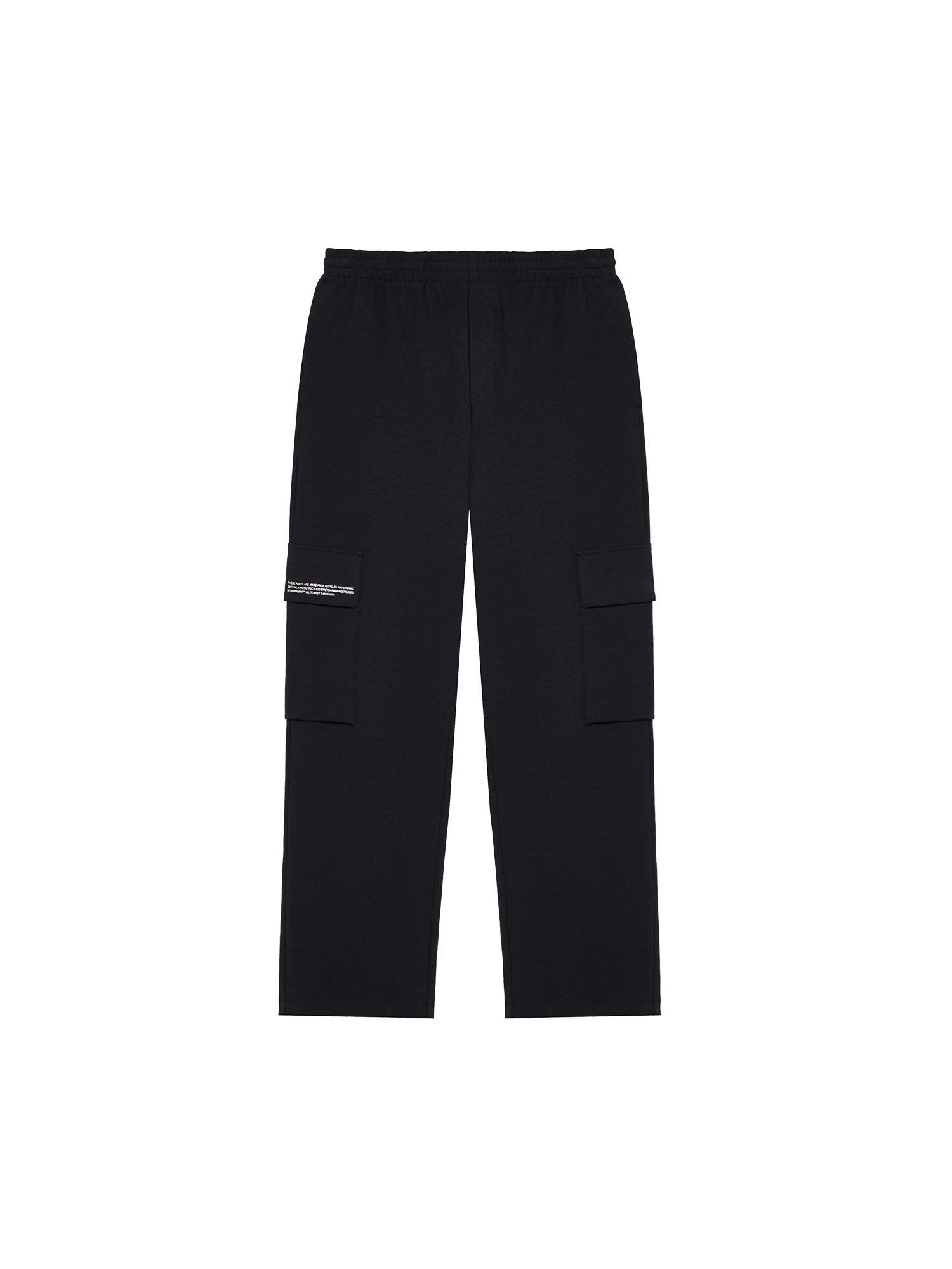 Womens Black Double Jersey Cargo Track Pants PANGAIA