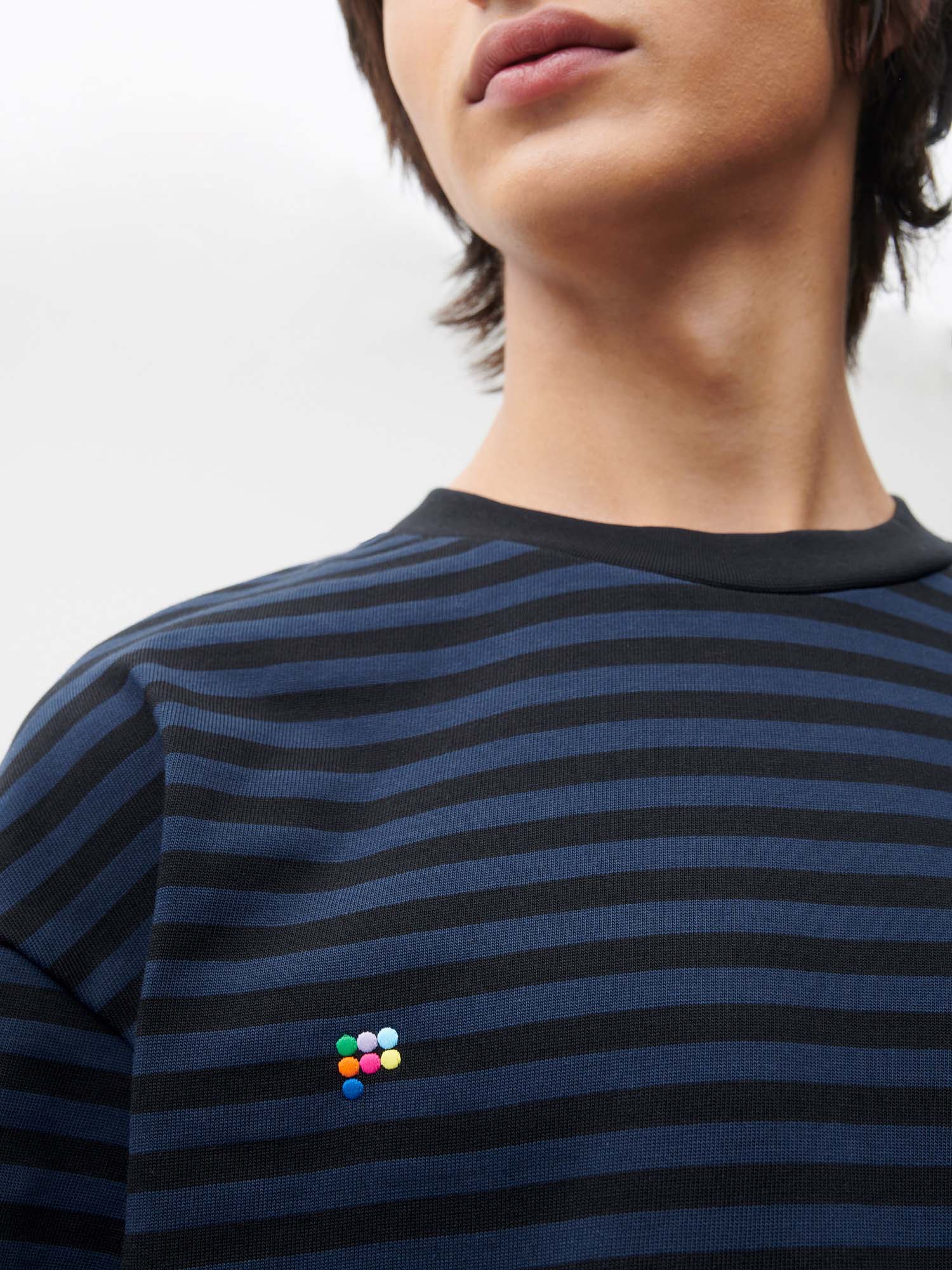 Recycled Cotton Stripe Boxy T-Shirt Male