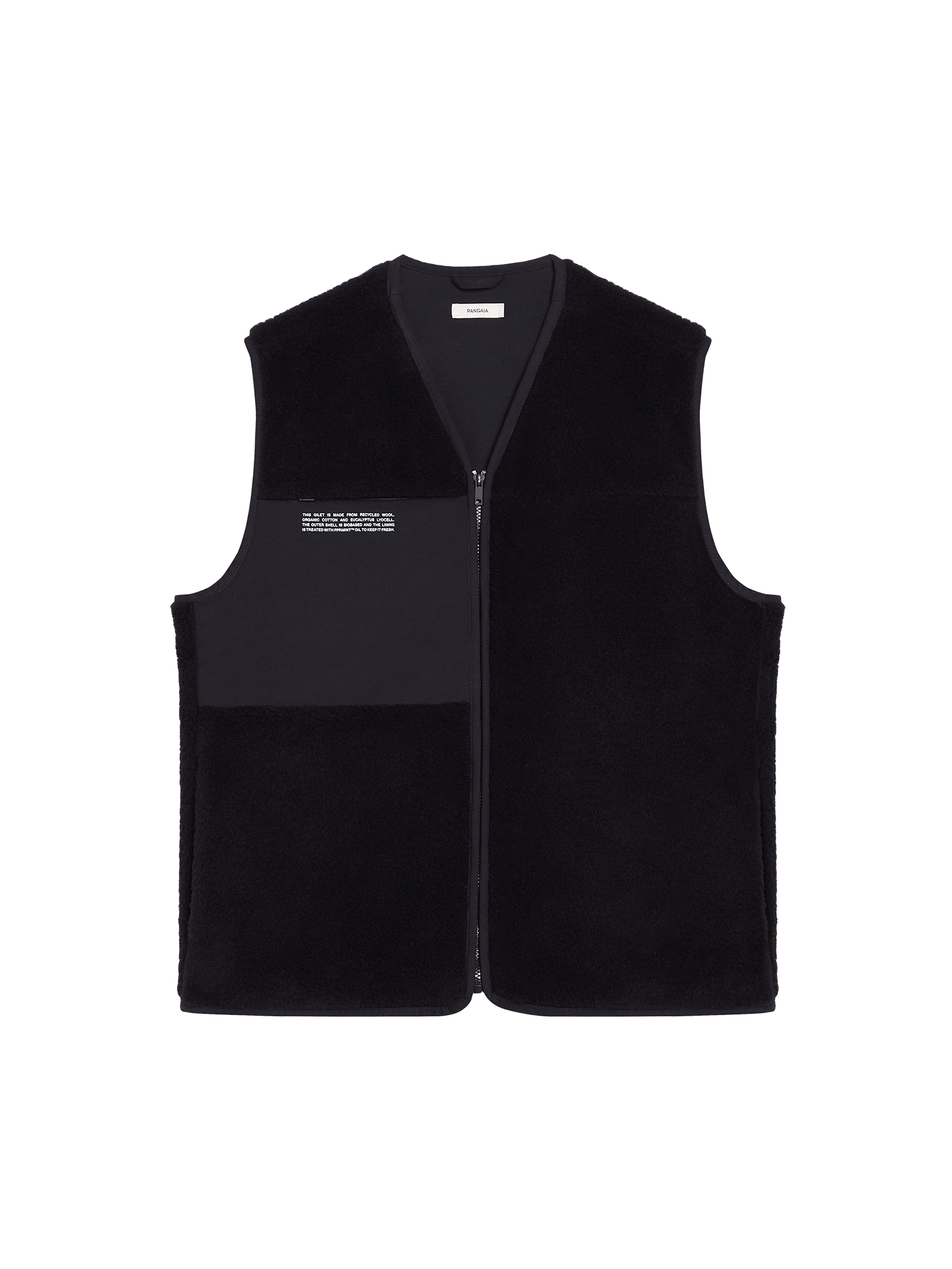 Recycled Wool Fleece Gilet—black-packshot-3