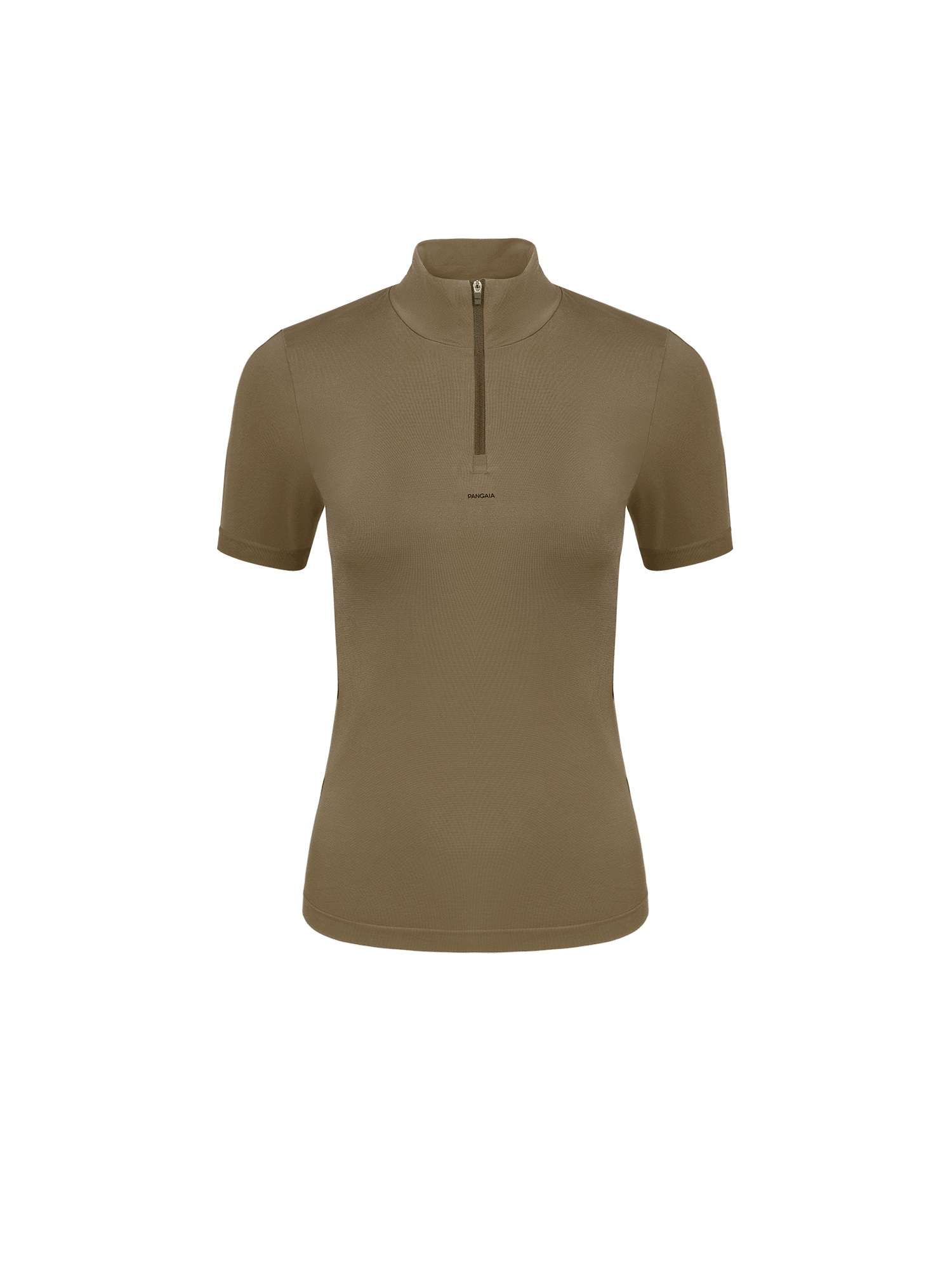 Womens-Active-Seamless-SS-Zip-Top-Soil-Brown-packshot-1