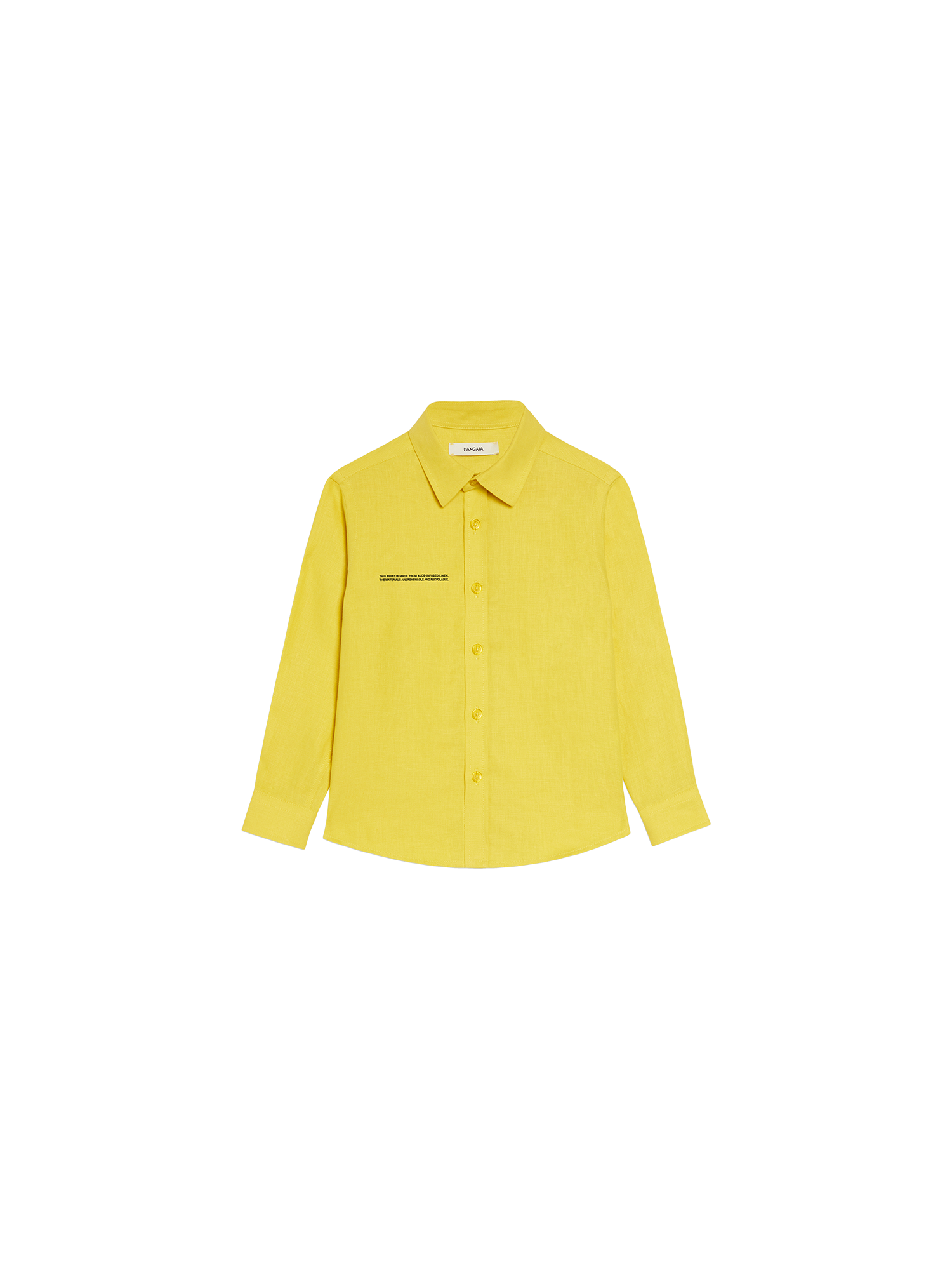 Kids Aloe Linen Long Sleeve Shirt—sunshine yellow-packshot-3