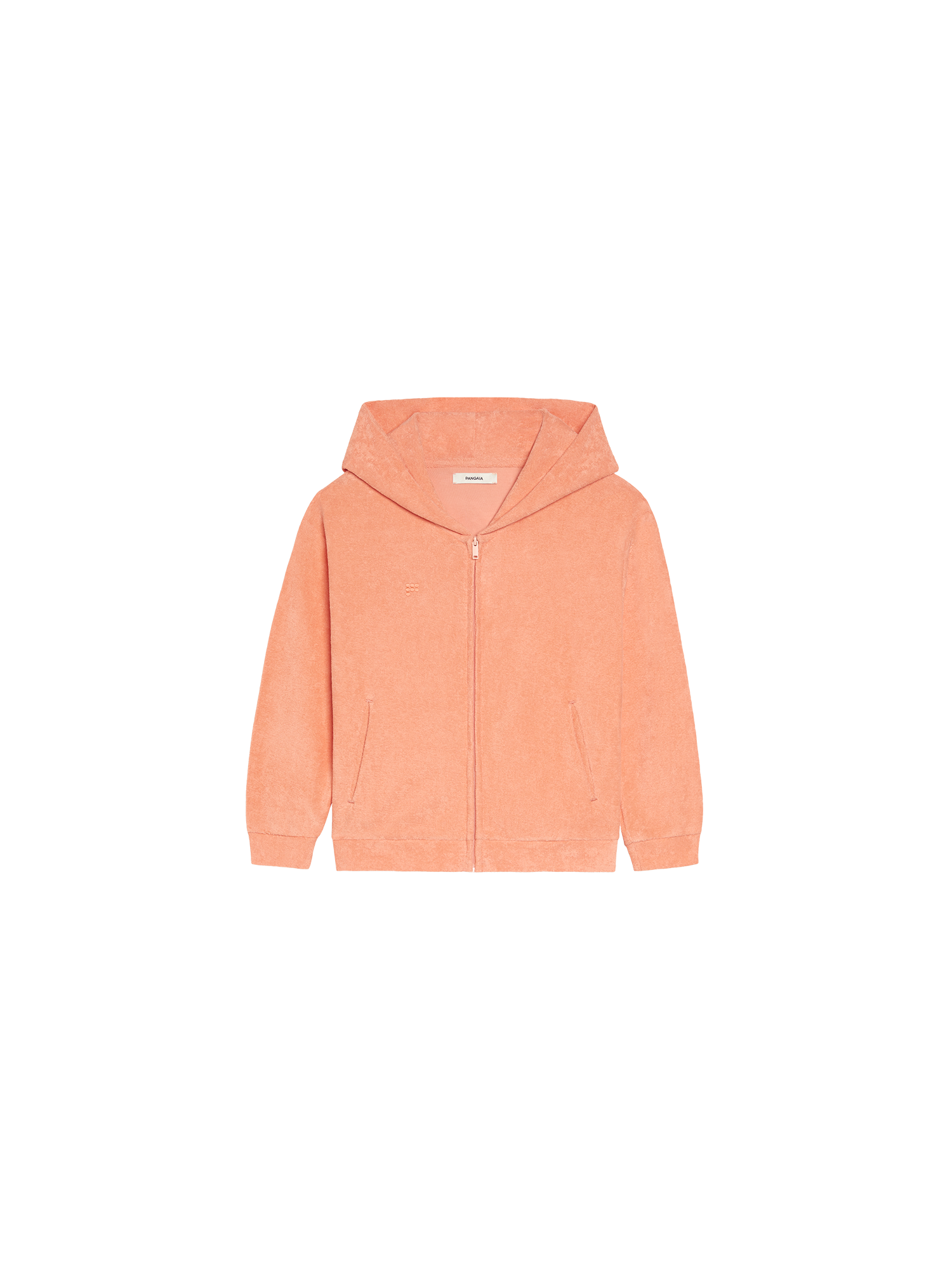 Kids Towelling Zipped Hoodie—peach perfect-packshot-3