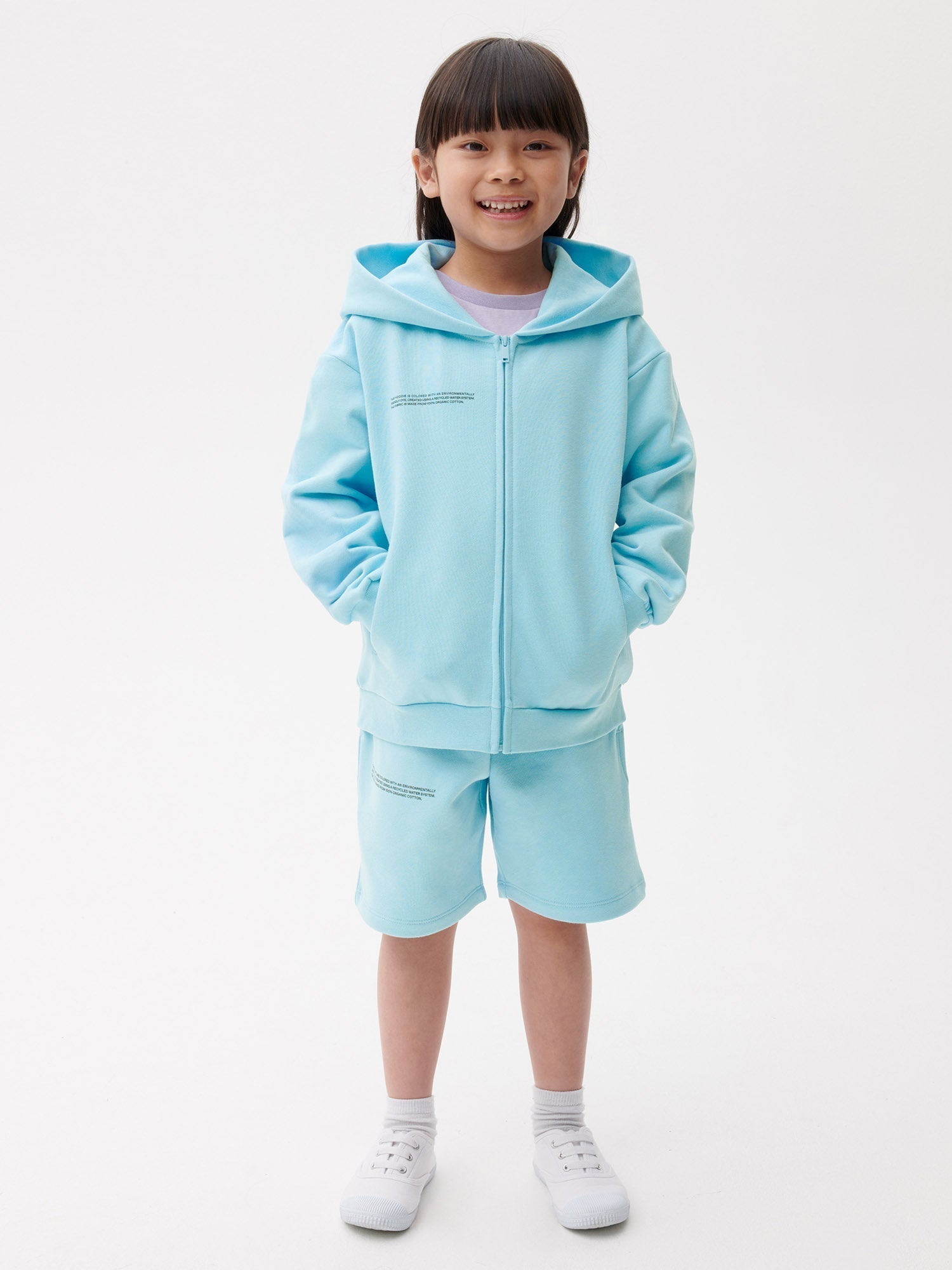 Kids Organic Cotton Zipped Hoodie Celestial Blue