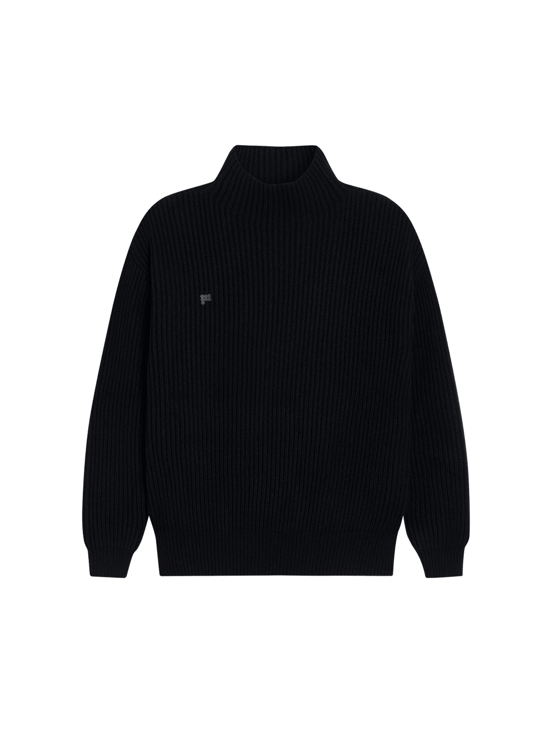 Black Recycled Cashmere Funnel-neck Sweater | Pangaia