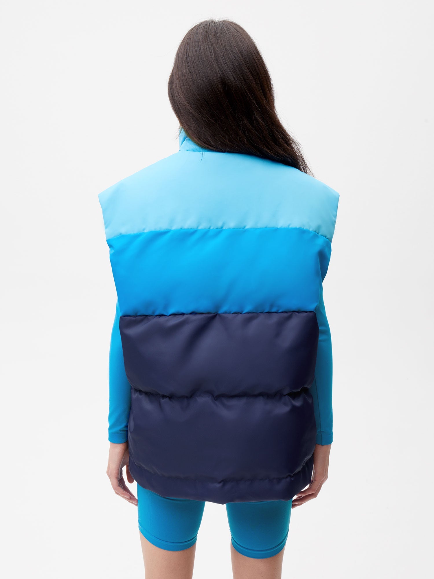 Recycled Nylon FLWRDWN Gilet—navy blue female-2