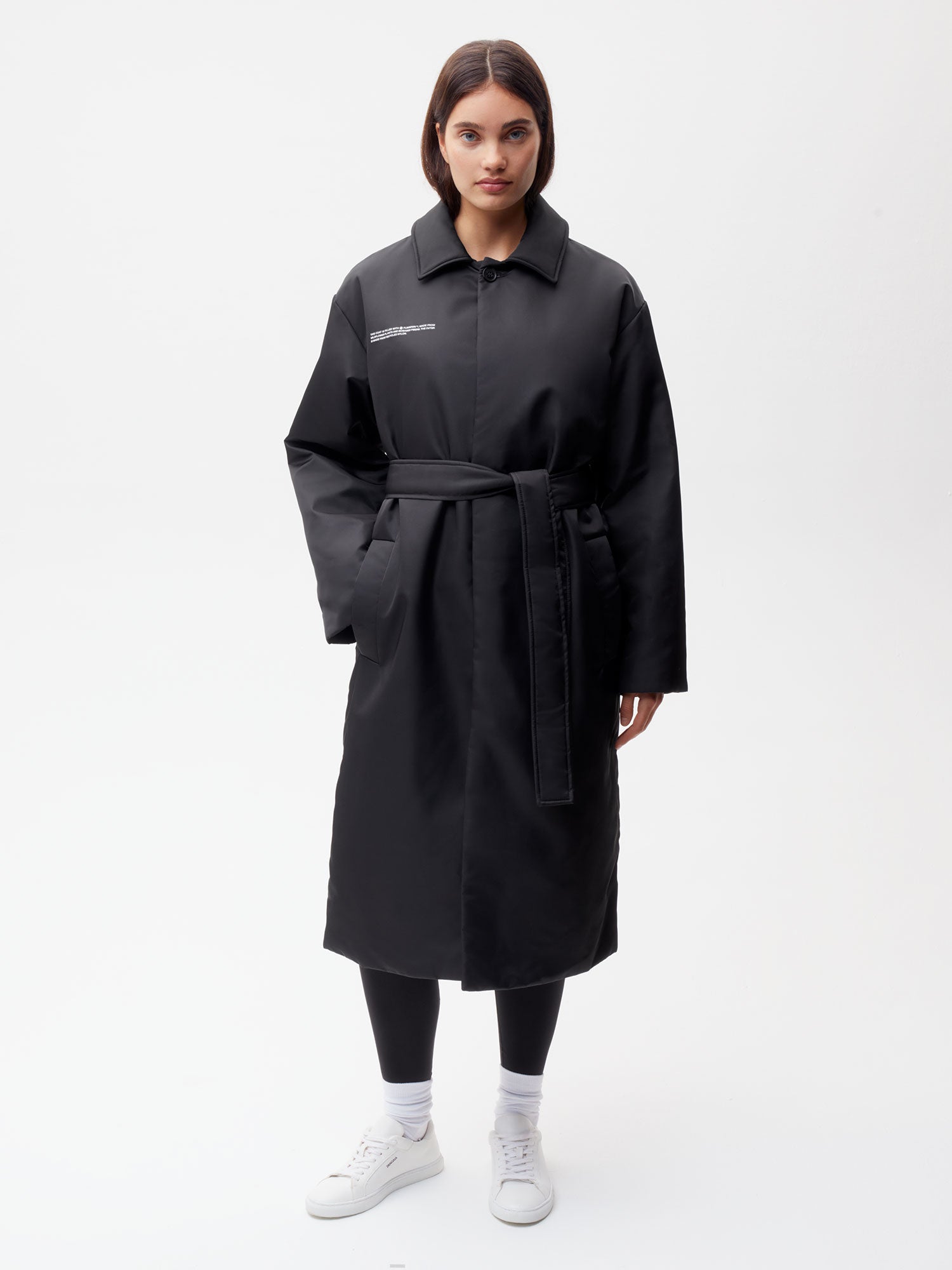 Recycled-Nylon-NW-FLWRDWN-Trench-Coat-Black-Female-1